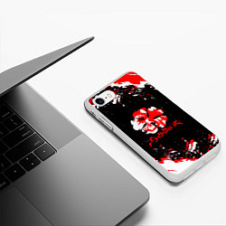 Чехол iPhone 7/8 матовый Чёрный клевер, цвет: 3D-белый — фото 2