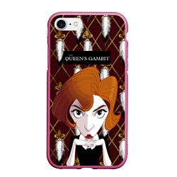 Чехол iPhone 7/8 матовый Queens Gambit Ход Королевы, цвет: 3D-малиновый