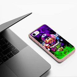 Чехол iPhone 7/8 матовый Brawl Stars the StarrForce, цвет: 3D-светло-розовый — фото 2
