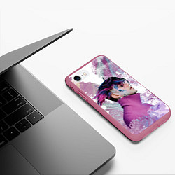Чехол iPhone 7/8 матовый Lil peep, цвет: 3D-малиновый — фото 2