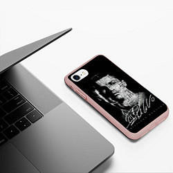 Чехол iPhone 7/8 матовый Кристиано Рональдо автограф, цвет: 3D-светло-розовый — фото 2