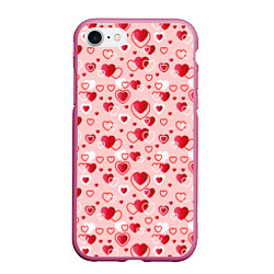 Чехол iPhone 7/8 матовый Любовь, цвет: 3D-малиновый