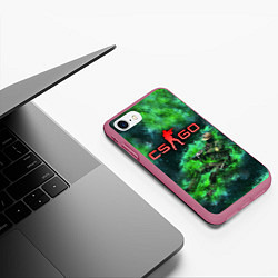 Чехол iPhone 7/8 матовый CS GO Green rage, цвет: 3D-малиновый — фото 2