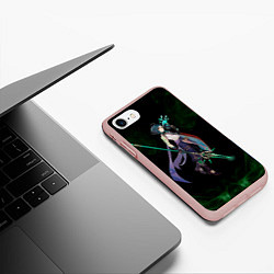 Чехол iPhone 7/8 матовый Genshin Impact - Xiao, цвет: 3D-светло-розовый — фото 2