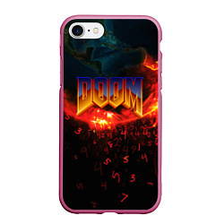 Чехол iPhone 7/8 матовый DOOM MARS, цвет: 3D-малиновый