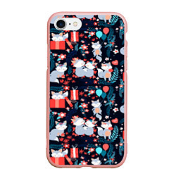 Чехол iPhone 7/8 матовый Котики Подарки, цвет: 3D-светло-розовый