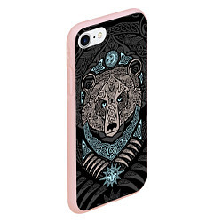 Чехол iPhone 7/8 матовый Медведь, цвет: 3D-светло-розовый — фото 2