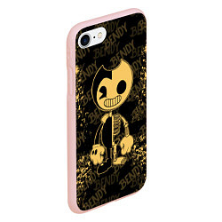 Чехол iPhone 7/8 матовый Bendy And The Ink Machine краска, цвет: 3D-светло-розовый — фото 2