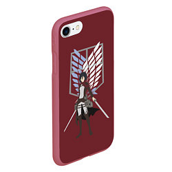 Чехол iPhone 7/8 матовый Крылья свободы, цвет: 3D-малиновый — фото 2