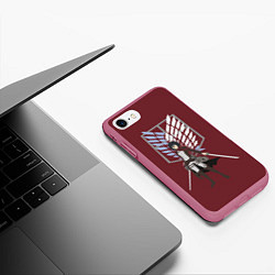 Чехол iPhone 7/8 матовый Крылья свободы, цвет: 3D-малиновый — фото 2