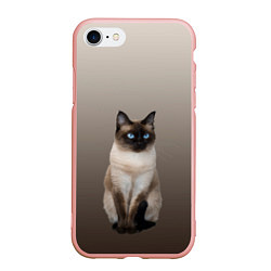 Чехол iPhone 7/8 матовый Сиамский кот голубые глаза