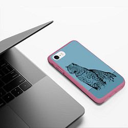 Чехол iPhone 7/8 матовый Леопард, цвет: 3D-малиновый — фото 2