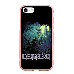 Чехол iPhone 7/8 матовый IRON MAIDEN, цвет: 3D-светло-розовый