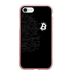 Чехол iPhone 7/8 матовый БИТКОИН BITCOIN, цвет: 3D-светло-розовый