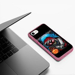 Чехол iPhone 7/8 матовый Disturbed, цвет: 3D-малиновый — фото 2