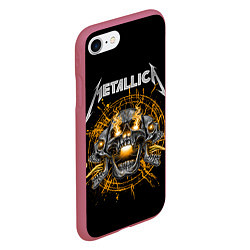 Чехол iPhone 7/8 матовый Metallica, цвет: 3D-малиновый — фото 2