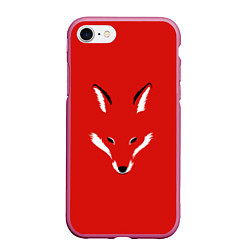 Чехол iPhone 7/8 матовый Fox minimalism, цвет: 3D-малиновый