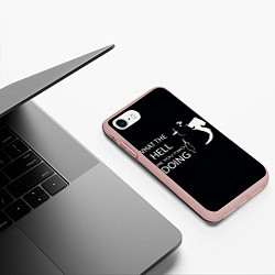 Чехол iPhone 7/8 матовый What the hell, цвет: 3D-светло-розовый — фото 2