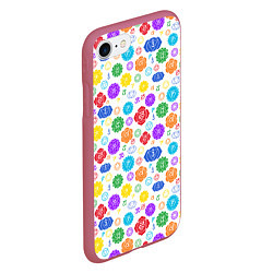 Чехол iPhone 7/8 матовый Чакры, цвет: 3D-малиновый — фото 2