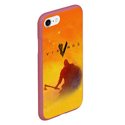 Чехол iPhone 7/8 матовый Викинги Vikings Z, цвет: 3D-малиновый — фото 2