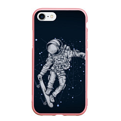 Чехол iPhone 7/8 матовый Космический Скейтбординг, цвет: 3D-баблгам