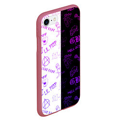 Чехол iPhone 7/8 матовый LIL PEEP, цвет: 3D-малиновый — фото 2