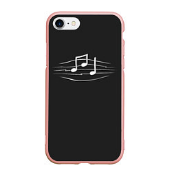 Чехол iPhone 7/8 матовый Музыкальные ноты, цвет: 3D-светло-розовый