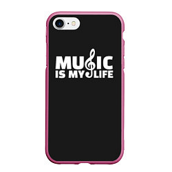 Чехол iPhone 7/8 матовый Music is My Life