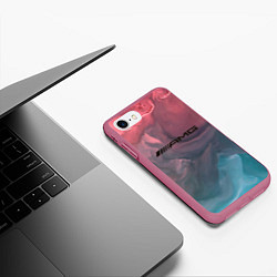 Чехол iPhone 7/8 матовый MERCEDES AMG МЕРСЕДЕС АМГ, цвет: 3D-малиновый — фото 2