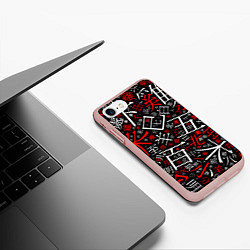 Чехол iPhone 7/8 матовый КИТАЙСКИЕ ИЕРОГЛИФЫ, цвет: 3D-светло-розовый — фото 2