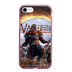 Чехол iPhone 7/8 матовый Valheim, цвет: 3D-малиновый