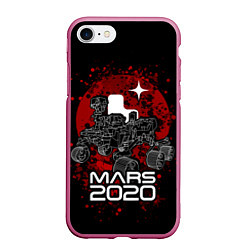 Чехол iPhone 7/8 матовый МАРС 2020, Perseverance, цвет: 3D-малиновый