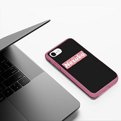 Чехол iPhone 7/8 матовый NEZUKO НЕЗУКО КАМАДО, цвет: 3D-малиновый — фото 2