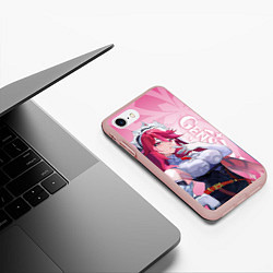 Чехол iPhone 7/8 матовый GENSHIN IMPACT, РОЗАРИЯ, цвет: 3D-светло-розовый — фото 2
