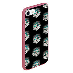 Чехол iPhone 7/8 матовый Чеширские котики, цвет: 3D-малиновый — фото 2