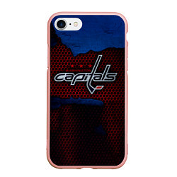 Чехол iPhone 7/8 матовый WASHINGTON CAPITALS, цвет: 3D-светло-розовый