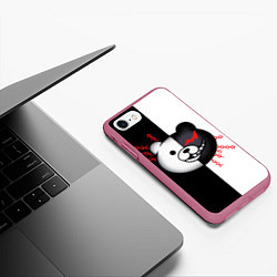 Чехол iPhone 7/8 матовый MONOKUMA МОНОКУМА, цвет: 3D-малиновый — фото 2