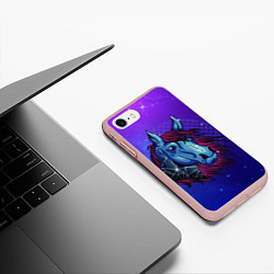 Чехол iPhone 7/8 матовый Retrowave Neon Horse, цвет: 3D-светло-розовый — фото 2