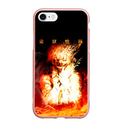 Чехол iPhone 7/8 матовый Огненый Канеки Кен, цвет: 3D-светло-розовый