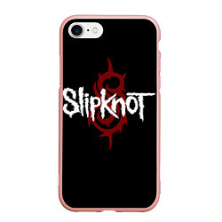 Чехол iPhone 7/8 матовый Slipknot Надпись, цвет: 3D-светло-розовый