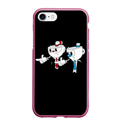 Чехол iPhone 7/8 матовый CUPHEAD PULP FICTION, цвет: 3D-малиновый