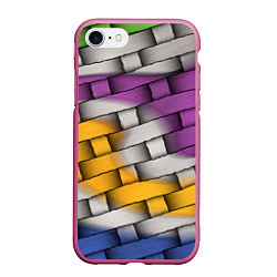 Чехол iPhone 7/8 матовый АБСТРАКТ, цвет: 3D-малиновый