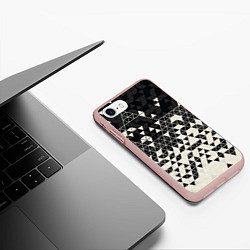 Чехол iPhone 7/8 матовый Абстракция, цвет: 3D-светло-розовый — фото 2