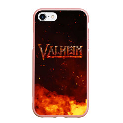 Чехол iPhone 7/8 матовый Valheim огненный лого