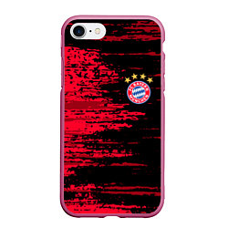 Чехол iPhone 7/8 матовый BAYERN MUNCHEN, цвет: 3D-малиновый