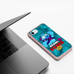 Чехол iPhone 7/8 матовый Brawl StarsSqueak, цвет: 3D-светло-розовый — фото 2