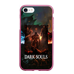 Чехол iPhone 7/8 матовый DARKSOULS ТЕМНЫЕ ДУШИ, цвет: 3D-малиновый