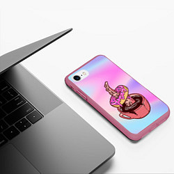 Чехол iPhone 7/8 матовый Щупальца сладкоежка, цвет: 3D-малиновый — фото 2