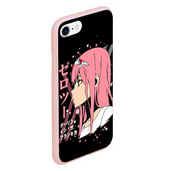 Чехол iPhone 7/8 матовый Darling in the Franxx Zero Two, цвет: 3D-светло-розовый — фото 2