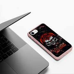 Чехол iPhone 7/8 матовый Valheim лицо викинга, цвет: 3D-светло-розовый — фото 2